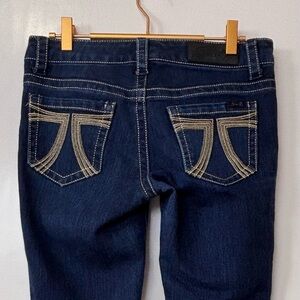 Seven7| Y2K Dark Blue Denim Straight Leg Mid-Rise Jeans Sz 28